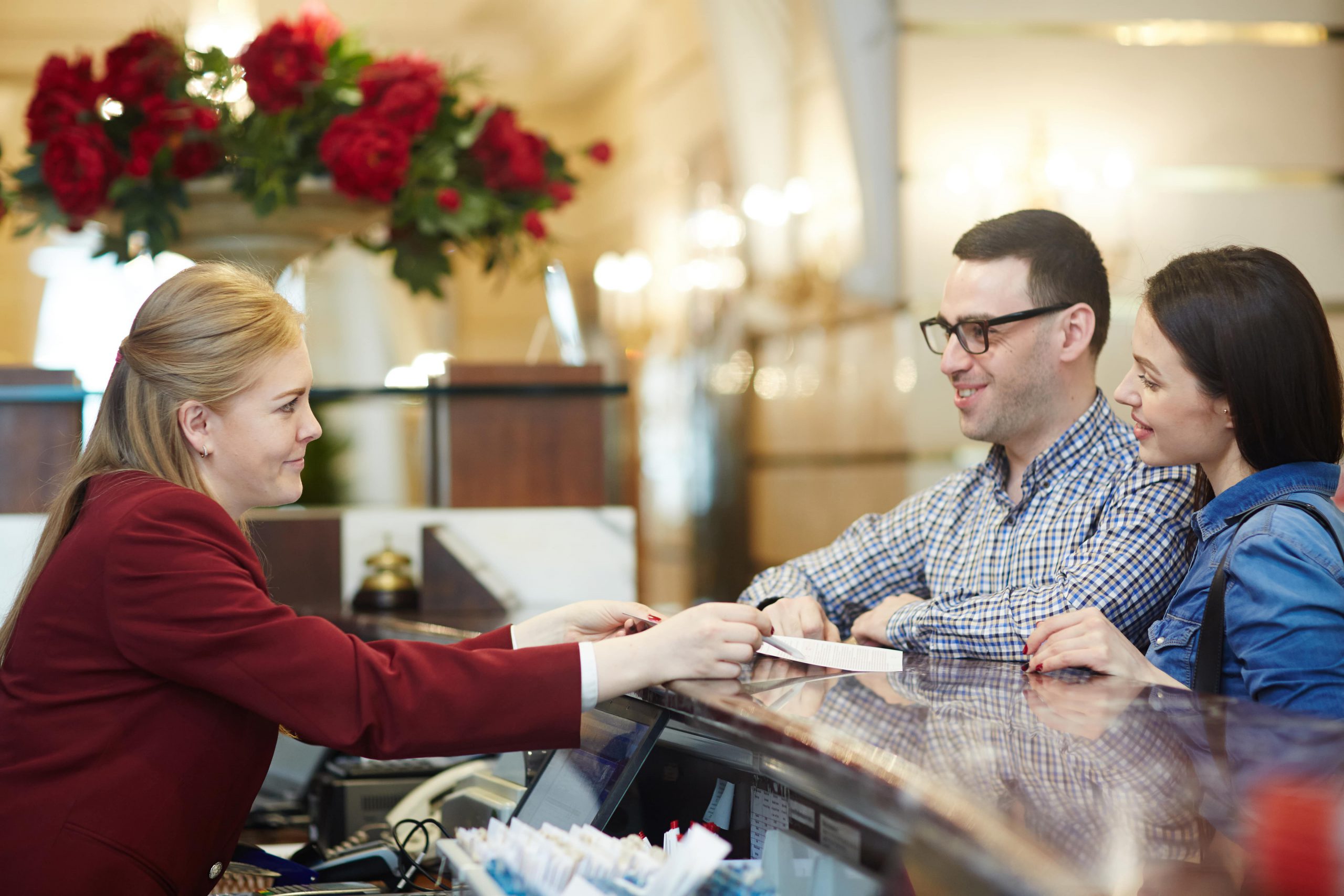 Hotelreinigung am Empfang